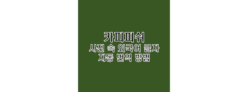  사진 이미지 속 외국어 글자 PC에서 한국어로 자동 번역 방법 카피피쉬