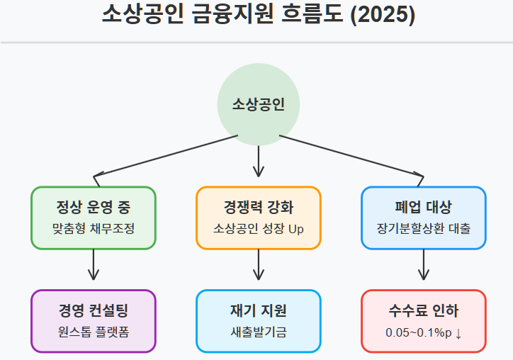 소상공인 금융지원 흐름도(2025년)