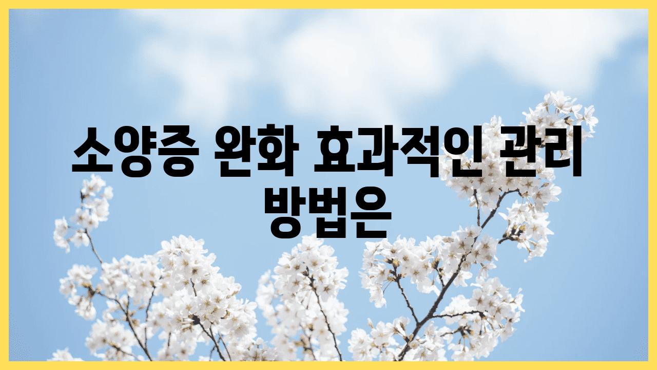 소양증 완화 효과적인 관리 방법은