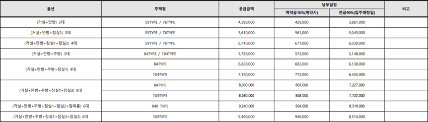 의정부역-브라운스톤-리버뷰-시스템에어컨-유상-옵션