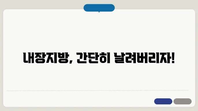 내장짂9빼는 법! 효과적인 식단과 운동 방법 공개