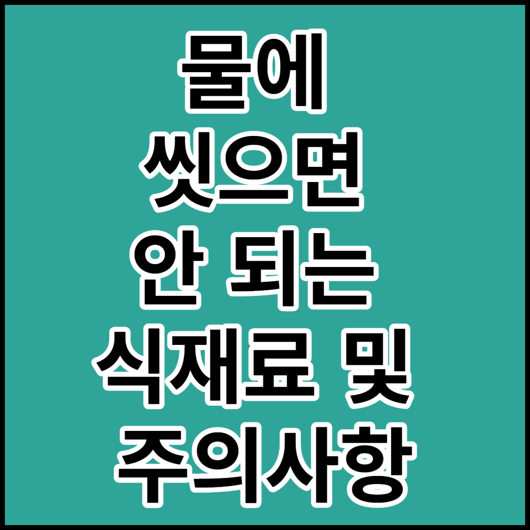  [물에 씻으면 안 되는 식재료]야채,채소,고기(육류),생선