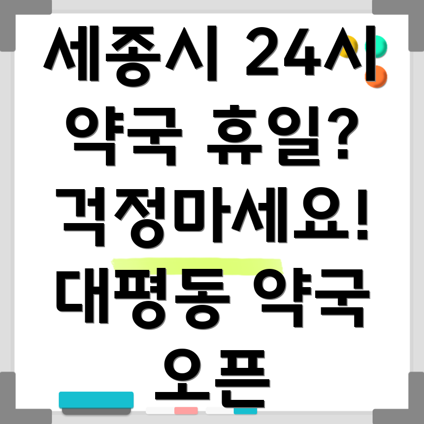 세종시 대평동 휴일 약국
