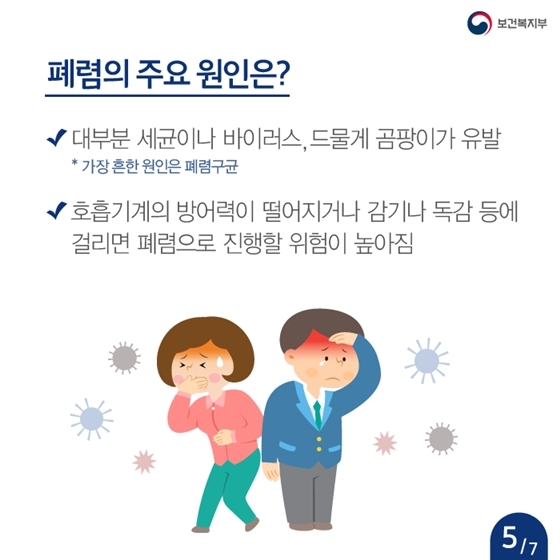  폐렴 원인 증상 알아보자