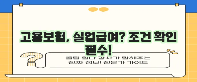 고용보험 이력 및 실업급여 신청 요건