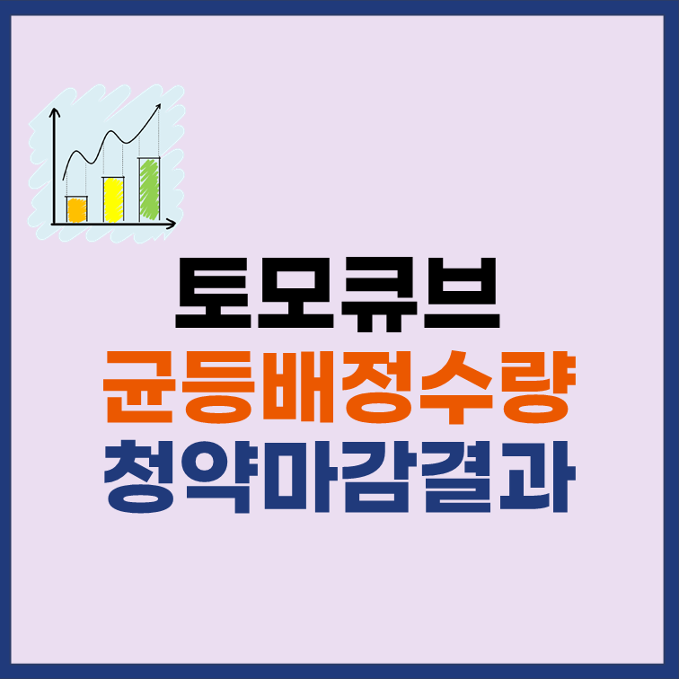 토모큐브 균등배정 청약마감 결과 비례경쟁률