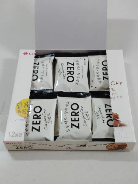 롯데-제로-초콜릿칩쿠키-내용물-12봉지