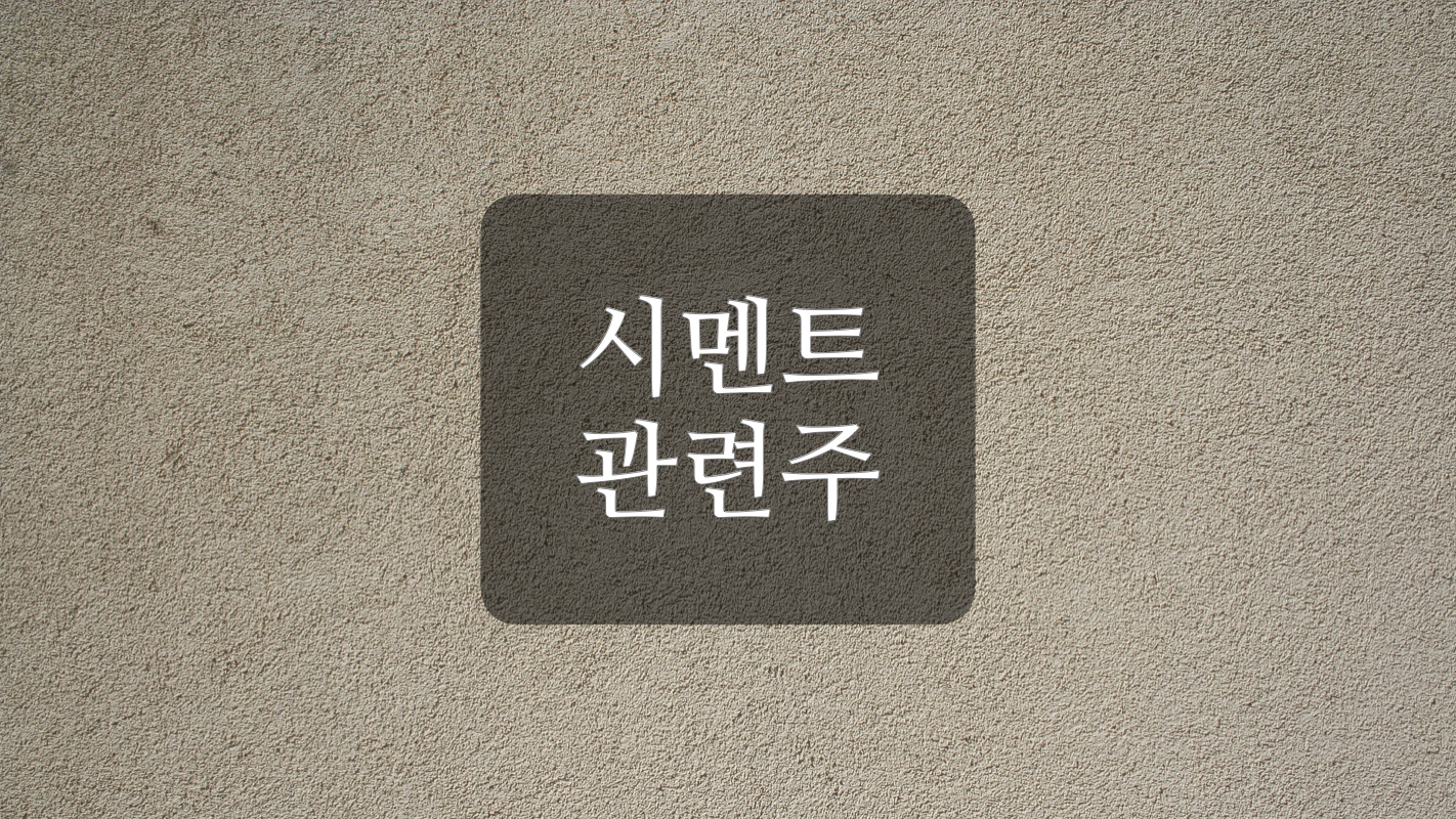  시멘트 관련주 +