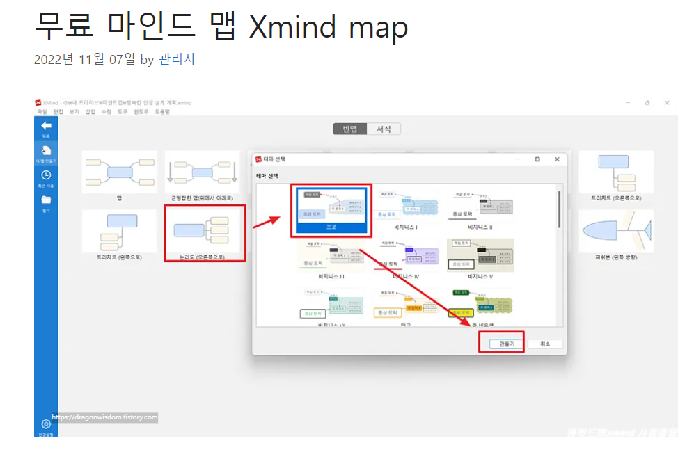 초보자를 위한 워드프레스 웹사이트 만들기에 사용하면 좋은 마인드 맵