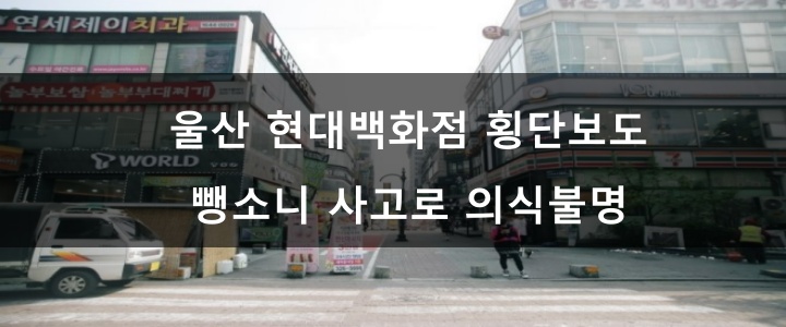 울산 남구 현대백화점 인근 횡단보도에서 음주운전 뺑소니 사고 발생으로 20대 여성 의식불명 (사진과 내용 관계없음)