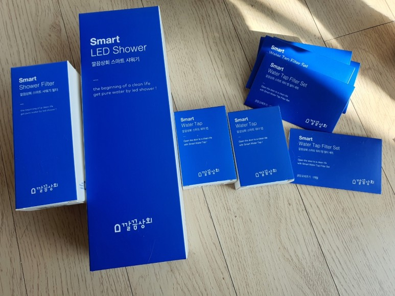 스마트샤워기 수력발전 온도감지 LED 세면기필터 2