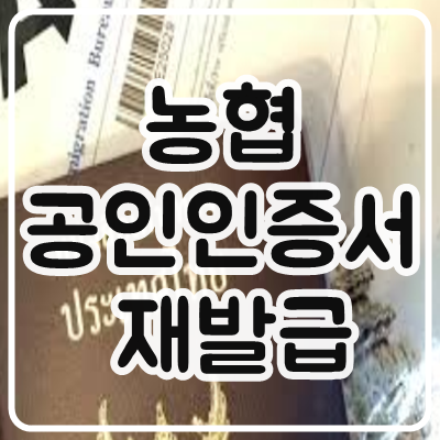  농협 공인인증서 재발급