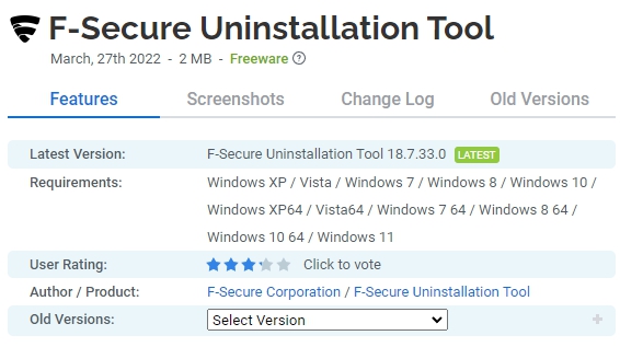 F-Secure-Uninstallation-Tool