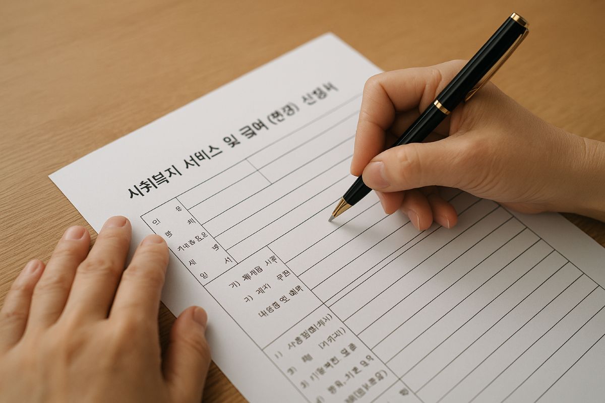 복지 신청서 작성