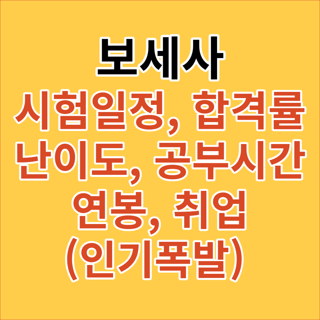 보세사 시험일정, 합격률, 난이도, 준비기간, 연봉, 취업현실