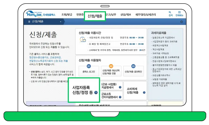  사업자등록 신청 방법 / 신청절차 / 준비서류