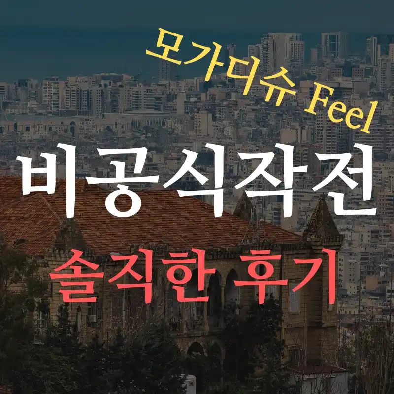 영화 모가디슈가 연상되는 영화 비공식작전의 썸네일로 실제 레바논 시내를 배경으로 사용함