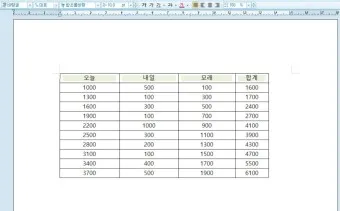 엑셀 표만들기 _13