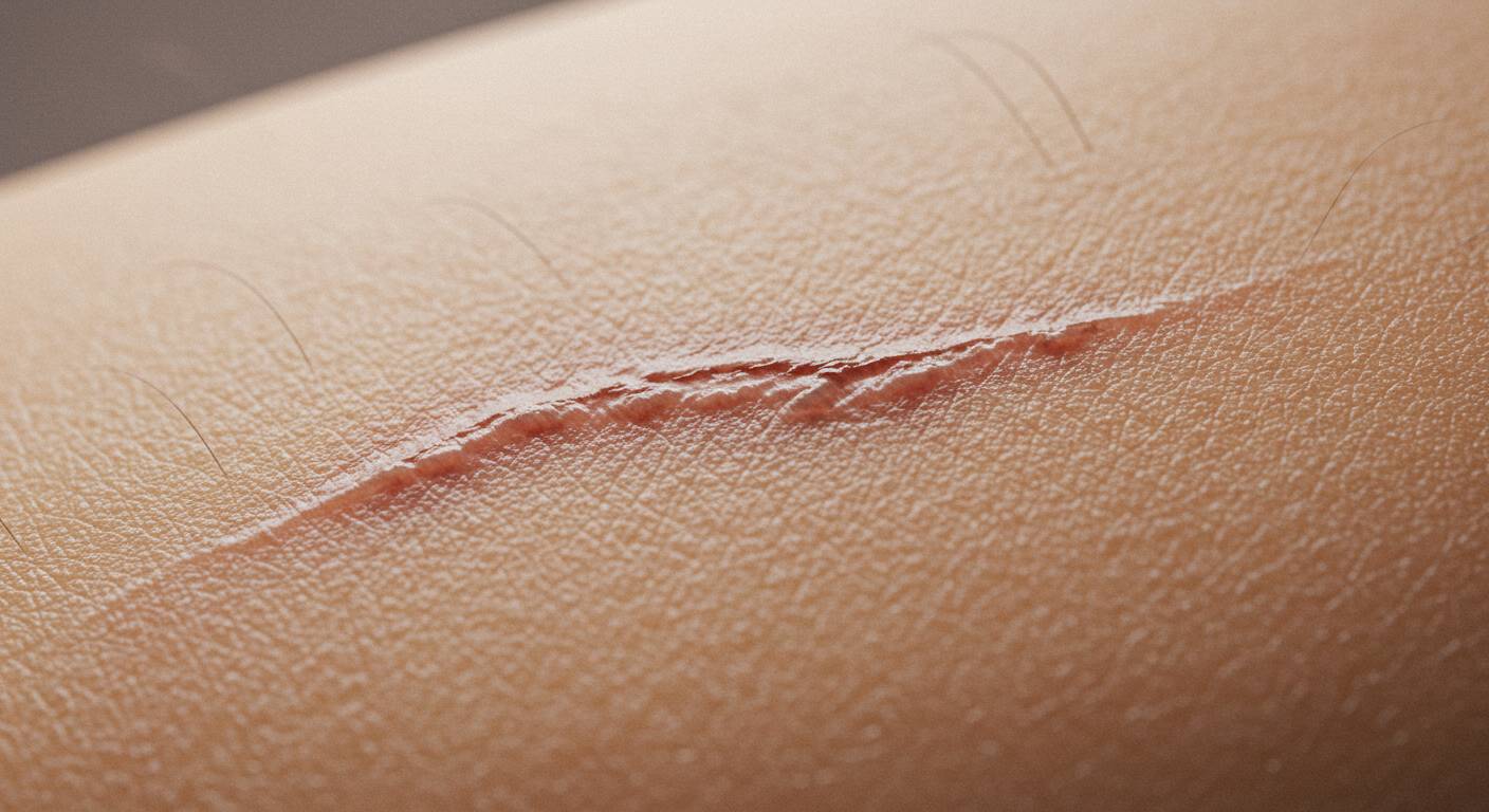 Skin with scar