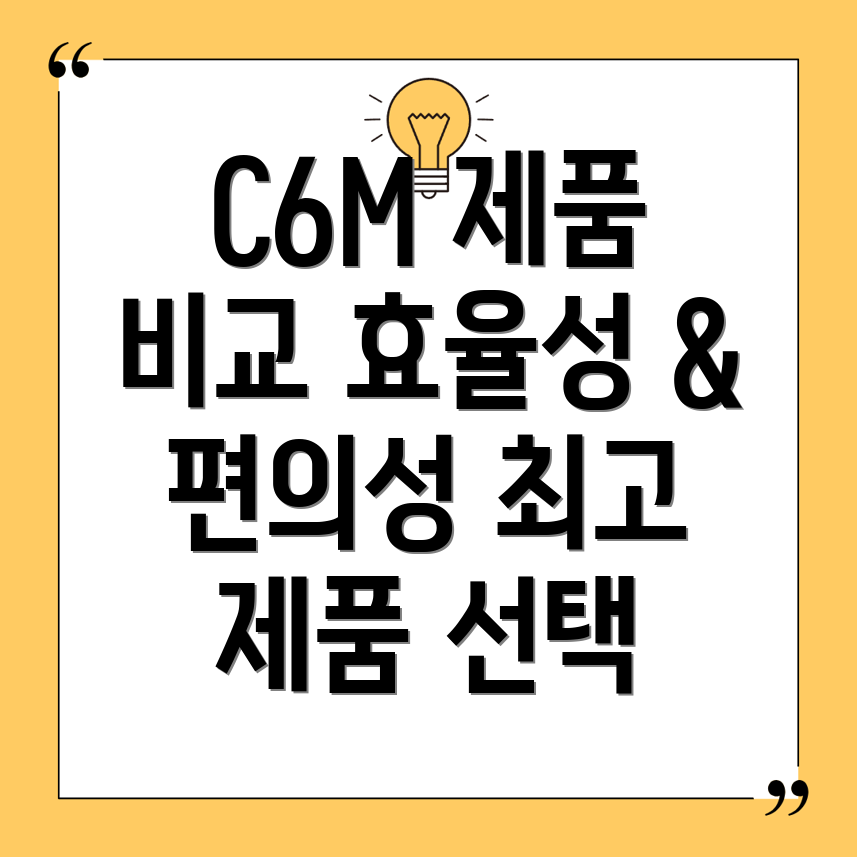 C6M제품5가지비교분석효율성과사용편의성중심선택가이드