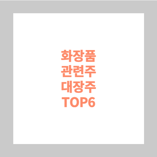 화장품 관련주 대장주 TOP6