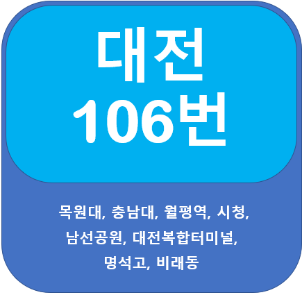  대전 106번 버스,  목원대, 충남대, 대전복합터미널