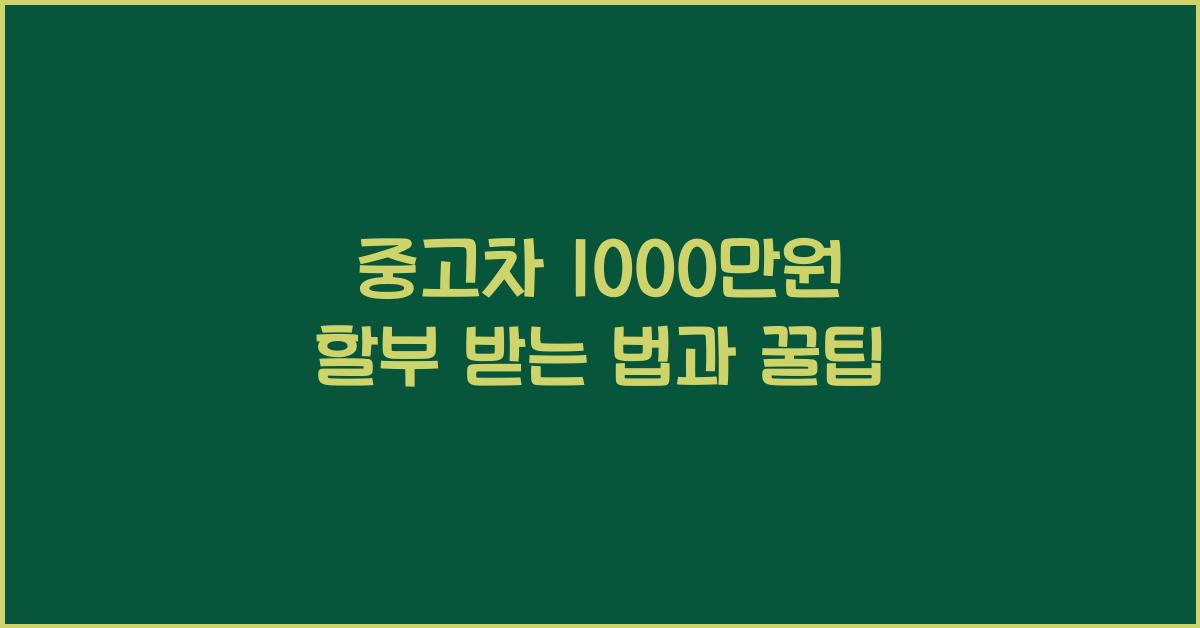 중고차 1000만원 할부