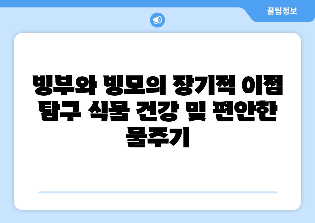 빙부와 빙모의 장기적 이점 탐구 식물 건강 및 편안한 물주기