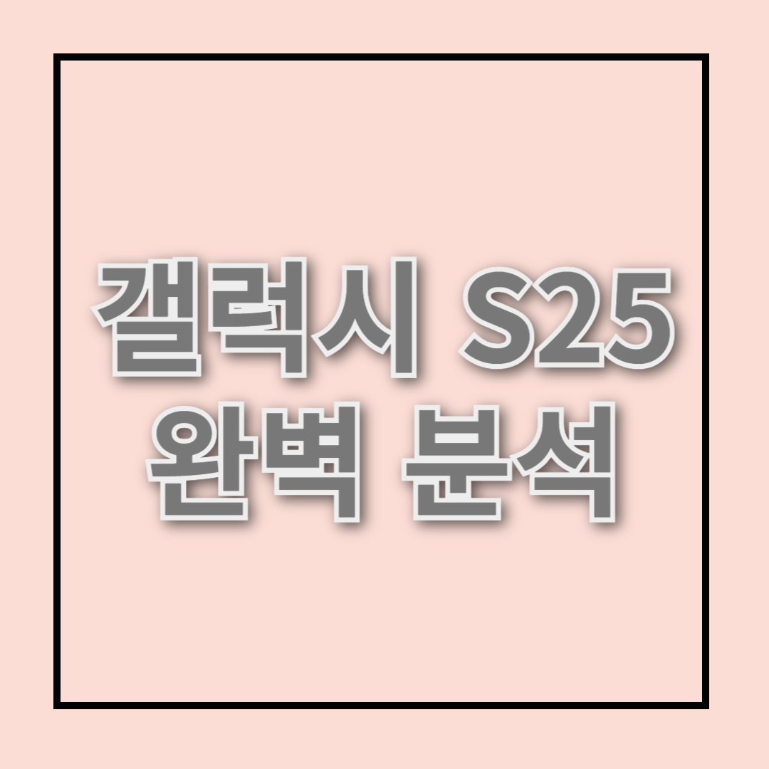 갤럭시 S25 완벽 리뷰: S25 vs S24, 어떤 점이 업그레이드되었을까?