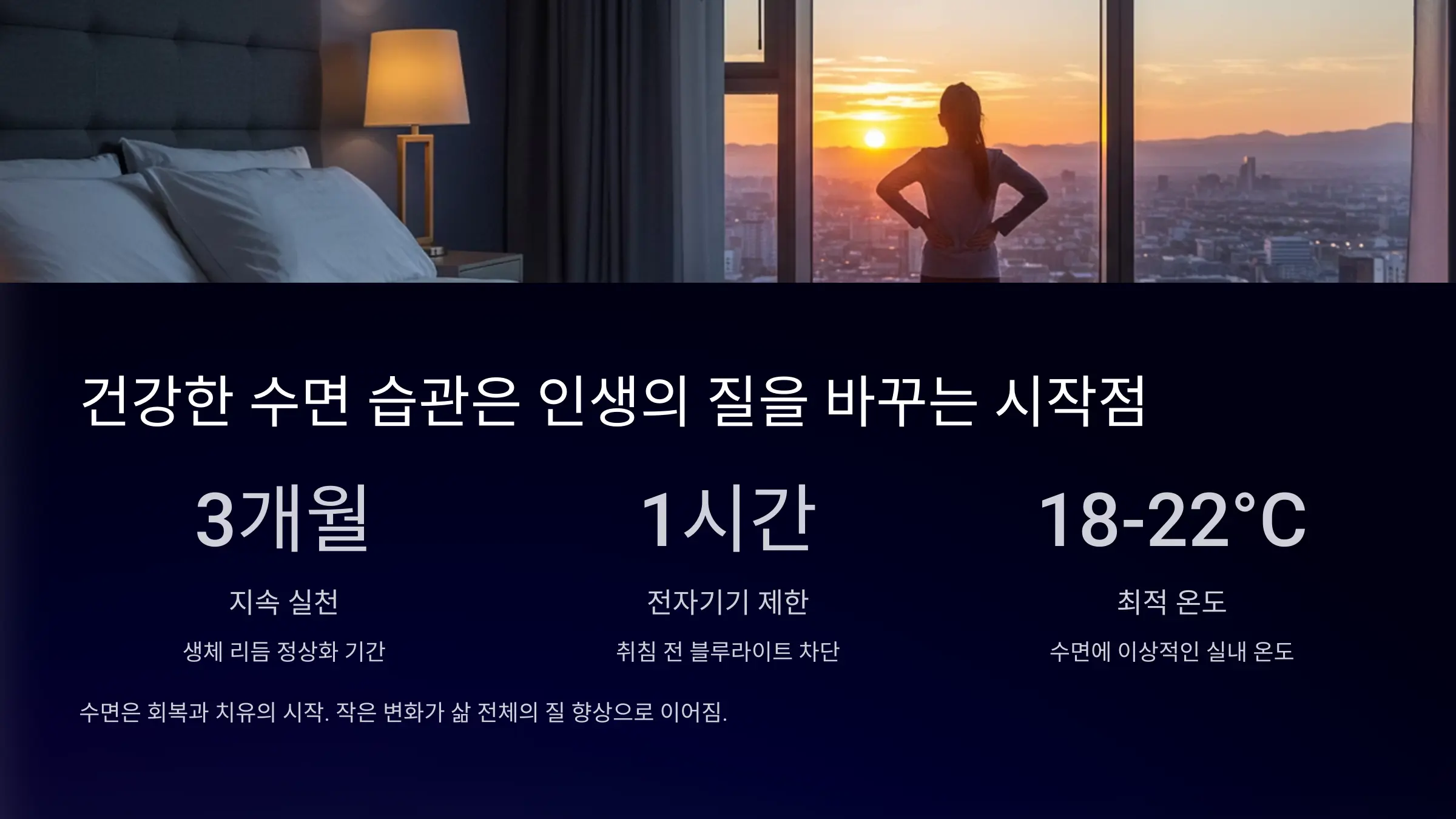 건강한 수면 습관은 인생의 질을 바꾸는 시작점