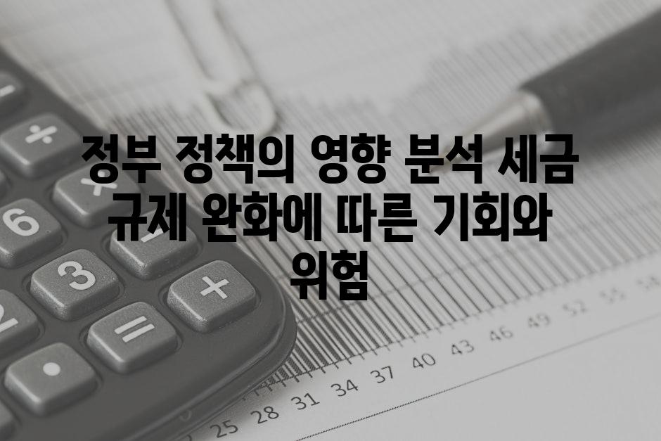 정부 정책의 영향 분석 세금 규제 완화에 따른 기회와 위험