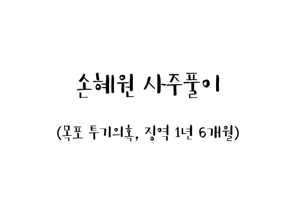  손혜원 사주풀이 (목포 투기의혹, 징역 1년 6개월)