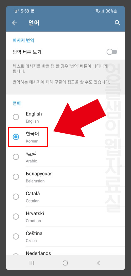 텔레그램 영어 한글로