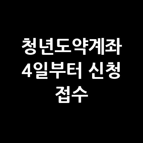 2025 서금원 내달 4일부터 청년도약계좌 신청 방법 자격 대상