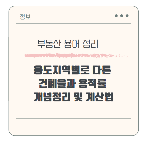 용도지역별로 다른 건폐율과 용적률 개념정리 및 계산법