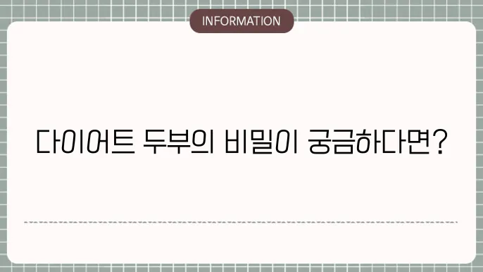 다이어트 두부