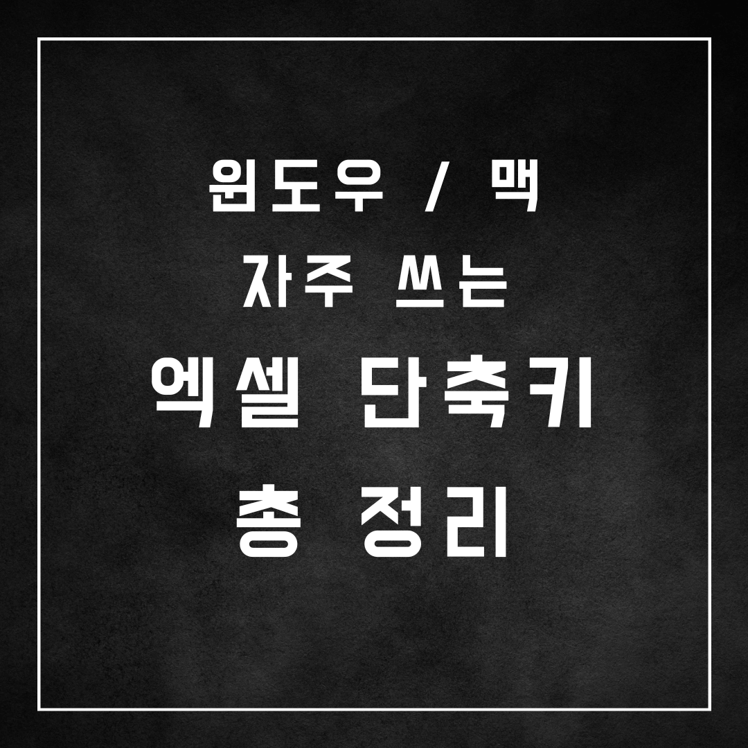  엑셀 실무 단축키 윈도우, 맥 단축키 모음