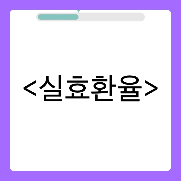 실효환율이란? - 용어 비교, 산출 방법, 현황