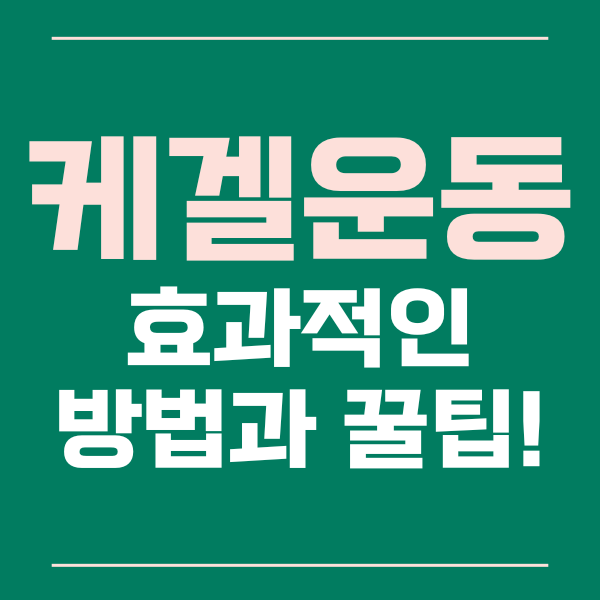  케겔 운동의 효과적인 방법과 꿀팁
