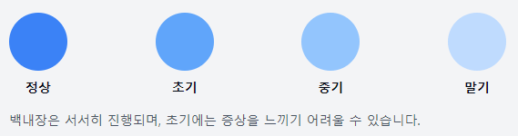 백내장 진행 단계 이미지