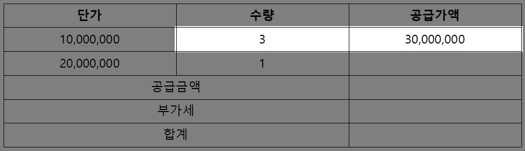 한컴오피스(한글) 계산식 입력_4