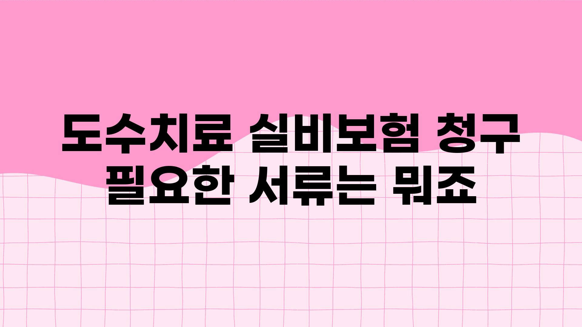 도수치료 실비보험 청구 필요한 서류는 뭐죠