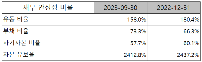 서울반도체 - 재무 안정성 비율