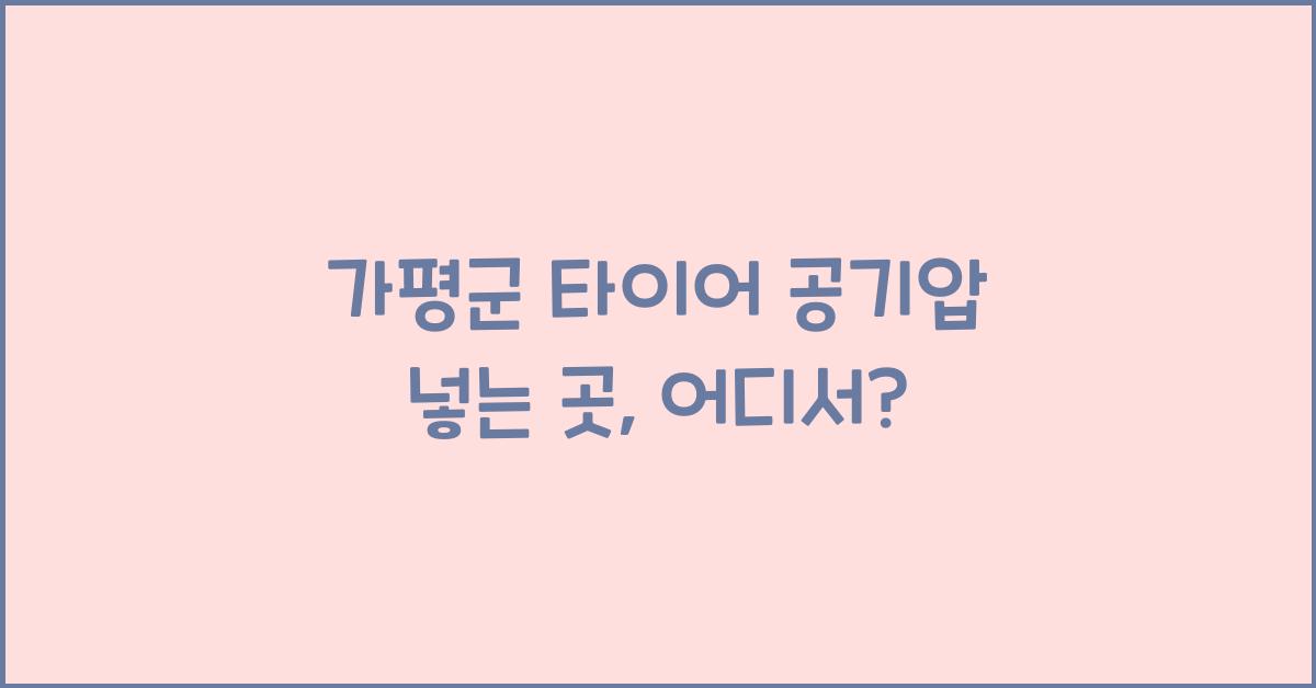 가평군 타이어 공기압 넣는 곳