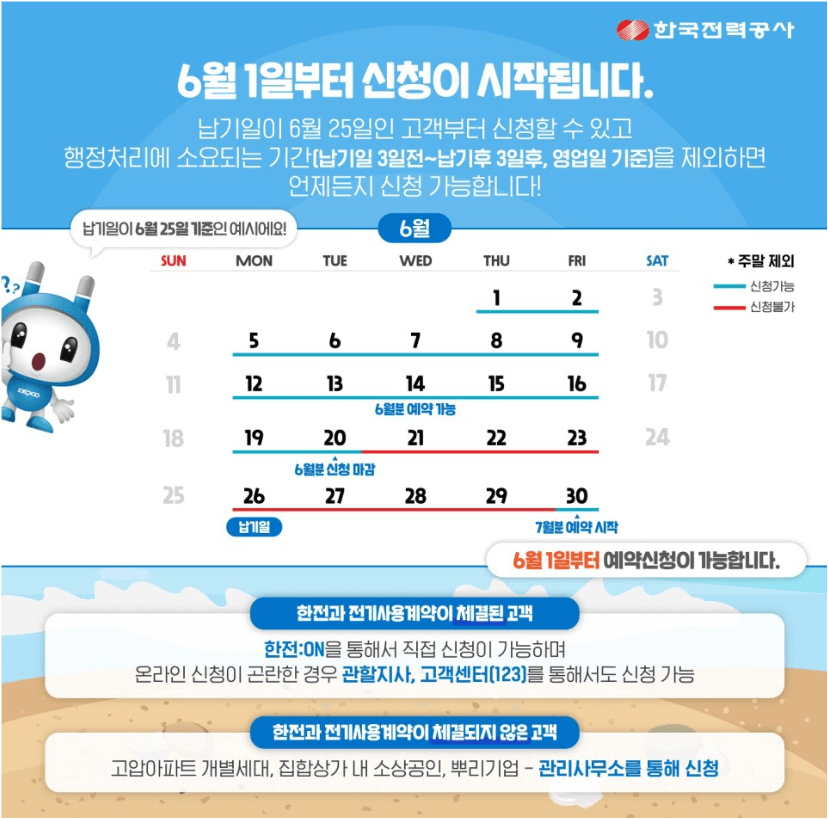 전기요금 분할납부 안내