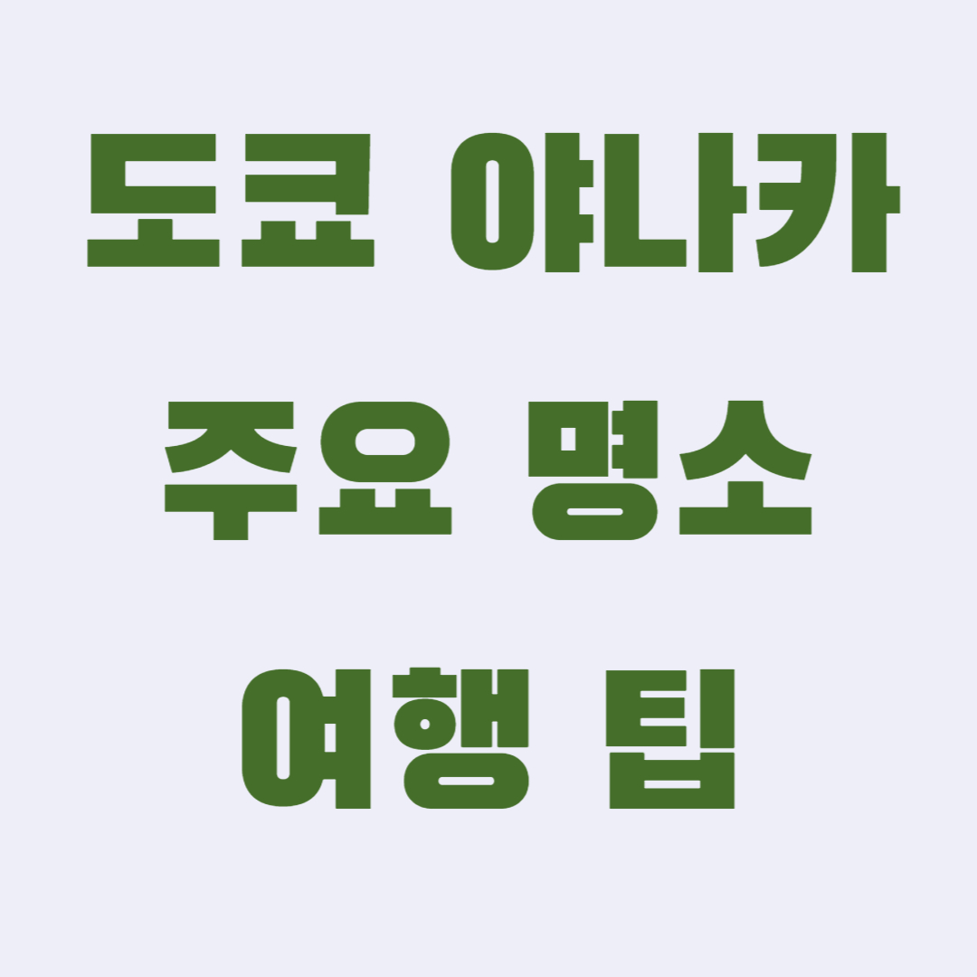 도쿄 야나카 역사 주요 명소 여행 팁