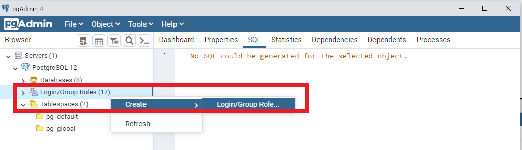 [Login/Group Roles] - [Create] - [Login/Group Role...]