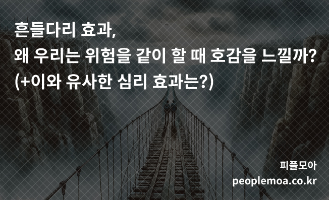  흔들다리 효과, 왜 우리는 위험을 같이 할 때 호감을 느낄까? (+이와 유사한 심리 효과는?)