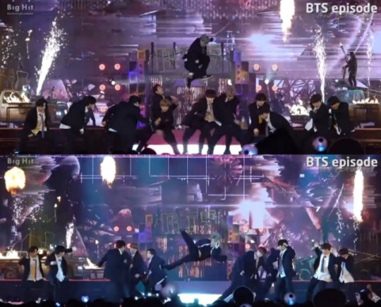  방탄소년단 지민, 고난도 공중 안무 화제 '역시 메인댄서!'