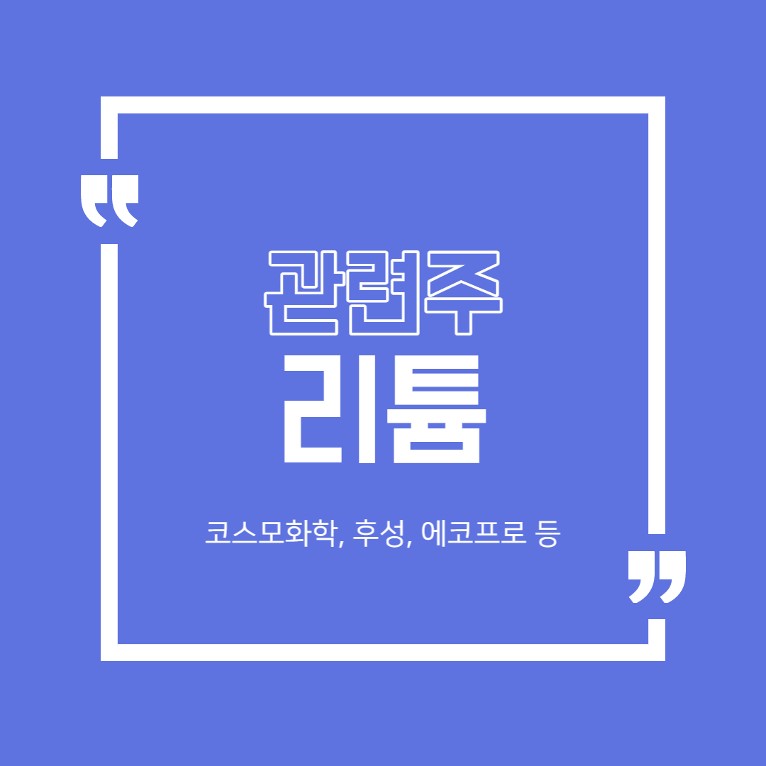  리튬 관련주 정리 (코스모화학, 후성, 에코프로, 하이드로리튬 등)